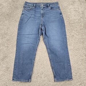 American‎ Eagle Women’s Mom Jeans Stretch Blue Denim Size 14 Short Casual